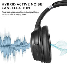 Load image into Gallery viewer, Active Noise Canceling Headphones Bluetooth5.0 Headphones On-Ear with Mic, 40mm Driver Deep HiFi Bass Wireless Wired Headsets 30 Hours Playtime for Travel, Online Class Black
