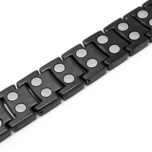 Load image into Gallery viewer, MagnetRX® Ultra Strength Magnetic Therapy Bracelet - Arthritis Pain Relief and Carpal Tunnel Magnetic Bracelets for Men - Adjustable Length with Sizing Tool (Black)