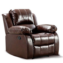 Load image into Gallery viewer, Bonzy Home Air Leather Recliner Chair Overstuffed Heavy Duty Recliner - Faux Leather Home Theater Seating - Manual Bedroom & Living Room Chair Reclining Sofa (Red Brown)