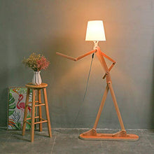 Load image into Gallery viewer, HROOME Modern Contemporary Decorative Wood Floor Lamp Reading Standing Adjustable Light for Kids Boys Girls Living Room Bedroom Office Farmhouse - with LED Bulb (Ash)