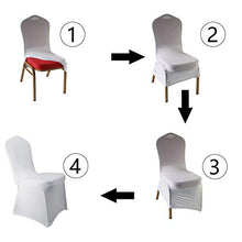 Load image into Gallery viewer, WELMATCH White Spandex Chair Covers Wedding Universal - 10 Pcs Banquet Wedding Party Dining Decoration (White, 10)