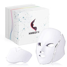 Load image into Gallery viewer, 7 LED Skin Care Mask for Face and Optical Cosmetic Mask and Portable Neck Skin Rejuvenation Light Therapy Facial Care Mask.White.