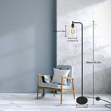 Load image into Gallery viewer, Black LED Floor Lamp, Acaxin Standing Lamp with Hanging Glass Lamp Shade, Industrial Light with Halogen Bulb for Living Room & Bedroom