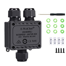 Load image into Gallery viewer, Junction Box Outdoor Waterproof Electrical Box, 3 Way Plug Line Plastic External Junction Box, M25 Coaxial Wire Connector, Electric Power Cord Boxes Suitable for Outdoor Lights, Landscape Lighting (3way)