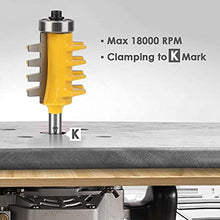 Load image into Gallery viewer, Kowood 1/4" Shank Reversible Finger Glue Joint Router Bit for Woodworking. Bearing Finger Joint for DIY Door Table Cabinet Shelve Furniture