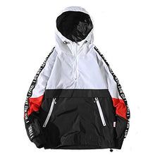 Load image into Gallery viewer, Landscap Men Hoodie Zip Up Lightweight Sweatshirt Hip-Hop Sweatshirt Large Size Jacket Coat Color Block Sport Hoodies(White,XL)