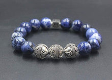 Load image into Gallery viewer, Men's Sodalite Bracelet, Sodalite and Sterling Silver Bracelet, Men's Luxury Bracelet