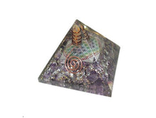 Load image into Gallery viewer, Exquisite A++ Amethyst Flower of Life Chakra Orgone Pyramid Crystal Gemstones