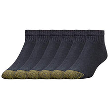 Load image into Gallery viewer, Gold Toe Men's 656p Cotton Quarter Athletic Socks, Multipairs, Black (6-Pairs), Large