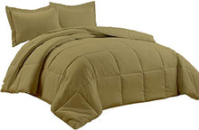 Load image into Gallery viewer, California Bedding All-Season – Luxury Egyptian Cotton Queen 88x92 Size 1 Piece Down Alternative Quilted Comforter with 4 Corner Tabs, 500 GSM Microfiber Fill - Machine Washable, Taupe Solid