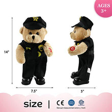 Load image into Gallery viewer, Houwsbaby Singing Police Teddy Bear Dancing Plush Bear Toy Musical Stuffed Animal in Justicial Uniform Electric Interactive Animated Gifts for Kids Boy Girls Holiday Valentine's Day Birthday,14''
