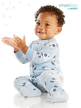 Load image into Gallery viewer, Simple Joys by Carter's Baby Boys' Fleece Footed Sleep and Play, Pack of 2, Light Blue/Yellow, Dogs, Newborn