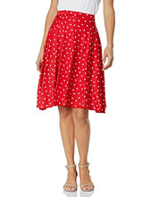 Load image into Gallery viewer, Star Vixen womens Full Knee-length Ponte Knit Skater Skirt, Red White Dot, Medium US