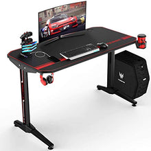 Load image into Gallery viewer, VIT 44 Inch Ergonomic Gaming Desk, T-Shaped Office PC Computer Desk with Full Desk Mouse Pad, Gamer Tables Pro with USB Gaming Handle Rack, Stand Cup Holder&Headphone Hook (44 inch, Black)