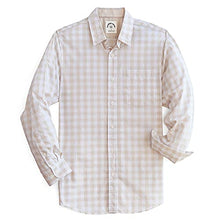 Load image into Gallery viewer, Dubinik Mens Button Down Long Sleeve Shirts 100% Cotton Plaid Casual Shirt with Pocket Beige Khaki
