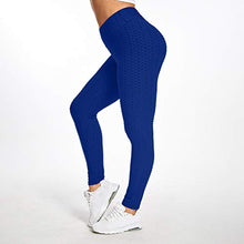 Load image into Gallery viewer, 5665 Butt Lifting Workout Leggings for Women Anti Cellulite High Waisted Yoga Pants Exercise Tummy Control Sport Tights Blue