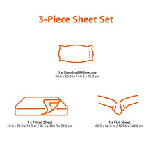 Load image into Gallery viewer, Amazon Basics Lightweight Super Soft Easy Care Microfiber Bed Sheet Set with 14-Inch Deep Pockets - Twin, Bright White