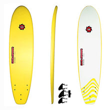 Load image into Gallery viewer, Liquid Shredder EZ-Slider 7ft Yellow-Premium Foam Deck Surfboards-Wax-Free, Soft-Top, Slick Bottom-Includes Removable 3 Fin System-FunShape for Adults and Kids of All Levels of Surfing
