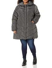 Load image into Gallery viewer, Steve Madden Women's Plus Size Long Outerwear Jacket, Titanium, 1X