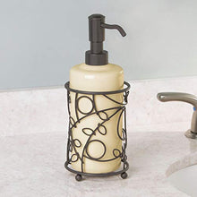 Load image into Gallery viewer, iDesign Twigz Ceramic and Metal Liquid Soap Pump and Lotion Dispenser for Kitchen, Bathroom, Sink, Vanity, 4.5" x 4.5" x 8.5", Vanilla and Bronze