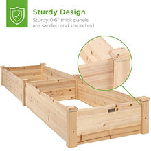 Load image into Gallery viewer, Best Choice Products 96x24x10in Outdoor Wooden Raised Garden Bed Planter for Vegetables, Grass, Lawn, Yard - Natural