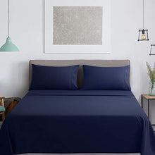Load image into Gallery viewer, VERZEY Bed Sheet Microfiber 1200tc Soft Cozy Brushed Cooling Wrinkle, Tear, Fade-Resistant Deep Pocket(Navy Blue, Queen, 6 Pieces)