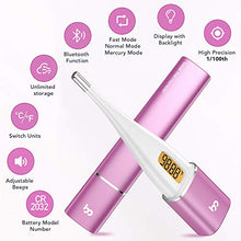 Load image into Gallery viewer, Digital Basal Thermometer, High-Precision Oral Thermometer with Backlit & LCD, 1/100th Degree and Memory Recall Thermometer with APP(iOS & Android) for Nature Family Planning and Fever, Purple