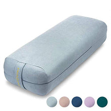 Load image into Gallery viewer, Ajna Yoga Bolster Pillow for Meditation and Support - Rectangular Yoga Cushion - Yoga Accessories from Machine Washable with Carry Handle - Celestite Blue