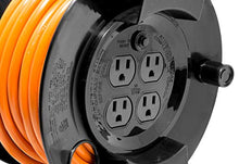 Load image into Gallery viewer, WEN PC5043R 50 ft. 14-Gauge Heavy-Duty SJTW Outdoor 14/3 Extension Cord Reel with NEMA 5-15R Light-Up Power Outlet,Black