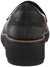 Load image into Gallery viewer, Clarks womens Sharon Gracie Penny Loafer, Black Leather With Dark Tan Welt, 8 US