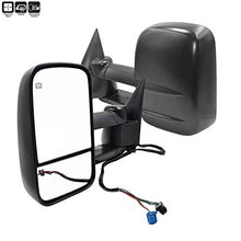 Load image into Gallery viewer, AERDM New Pair Towing Mirrors Power Operated Heated Textured Black Telescoping Trailer Side Mirrors Fit Chevy/GMC/Cadillac Silverado Sierra Avalanche Suburban Tahoe Yukon XL Escalade EXT ESV
