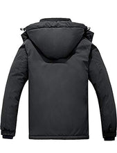 Load image into Gallery viewer, Wantdo Men's Mountain Waterproof Snow Jacket Warm Rain Coat Dark Grey & Grass Green S