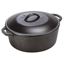 Load image into Gallery viewer, Lodge 5 Quart Cast Iron Dutch Oven. Pre-Seasoned Pot with Lid and Dual Loop Handle