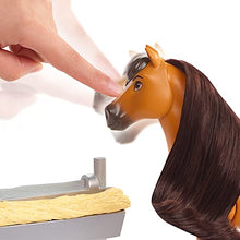 Load image into Gallery viewer, Mattel Spirit Untamed Forever Free Spirit Horse (8-in) with Realistic Walking Feature, Neighing Sounds, Long Mane & Tail Hair, Brush, Hay Bale, & Apple Snack Accessories