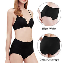 Load image into Gallery viewer, Pholeey Womens High Waist Underwear Cotton Panties Full Coverage 5 Pack