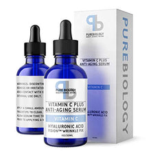 Load image into Gallery viewer, Pure Biology "C+" Vitamin C Serum (30%) with Hyaluronic Acid, Witch Hazel, Vitamin E & Breakthrough Anti Aging, Anti Wrinkle Complex – Lighten Dark Spots, Acne Scars – Men & Women
