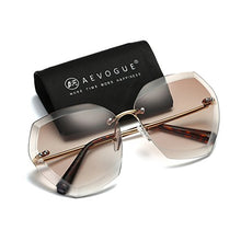Load image into Gallery viewer, AEVOGUE Sunglasses For Women Oversized, Gold&brown, Size One Size Fits All