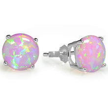 Load image into Gallery viewer, MUIBLU Sterling Silver 6mm Created Opal Stud Earrings 3 Pack Set, Hypoallergenic Fashion Jewelry