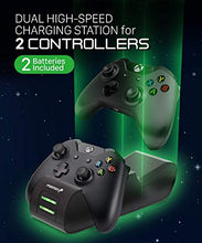 Load image into Gallery viewer, Fosmon Dual Controller Charger with 2 Rechargeable Batteries and Gaming Headset with Mic Compatible with Xbox One/One X/One S Elite (Not for Xbox Series X/S 2020) Controllers
