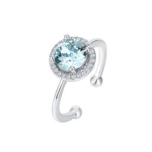 Load image into Gallery viewer, Swarovski Crystal 14K White Gold Plated Birthstone Rings | White Gold Rings for Women | Aquamarine Ring