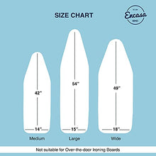 Load image into Gallery viewer, Encasa Homes Replacement Ironing Board Cover with Extra Thick Pad, Plain Colors, Elasticated, (Fits Standard Large Boards of 15 x 54 inch) Heat Reflective, Scorch Resistant, Heavy Duty - Beige