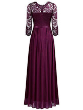Load image into Gallery viewer, Miusol Women's Formal Floral Lace Wedding Bridesmaid Maxi Dress (Small, A-Magenta)