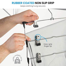 Load image into Gallery viewer, ZOBER Space Saving 5 Tier Metal Skirt Hanger with Clips (3pk) Hang 5-on-1, Gain 70% More Space,Rubber Coated Hanger Clips,360 Swivel Hook,Adjustable Clips Pants Hanger,Hang Slack,Trouser,Jeans,Towels