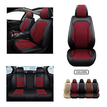 Load image into Gallery viewer, OASIS AUTO OS-006 Leather Car Seat Covers, Faux Leatherette Automotive Vehicle Cushion Cover for 5 Passenger Cars & SUV Universal Fit Set for Auto Interior Accessories Full Set (Burgundy)