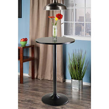 Load image into Gallery viewer, Winsome Obsidian Pub Table Round Black Mdf Top with Black Leg And Base - 23.7-Inch Top, 39.76-Inch Height