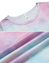 Load image into Gallery viewer, Boyoo Baby Toddler Girls Cotton Dress Tie Dye Short Sleeve Crew Neck A Line Pure Color Casual T Shirt Dress