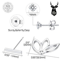 Load image into Gallery viewer, Milacolato 925 Sterling Silver Ear Jacket Stud Lotus Flower Cubic Zirconia Earrings for Women Small Simple Chic Earrings Set