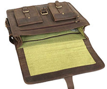 Load image into Gallery viewer, vintage crafts Leather Handmade 18 Inch Messenger Bag Briefcase Rustic Full Grain Computer Satchel Best Laptop Bag Brown Office Crossbody Shoulder Bag for Men and Women