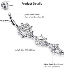Load image into Gallery viewer, Udalyn 6 Pcs 14G Belly Rings for Women Stainless Steel Navel Rings Body Piercing Jewery Set Gold