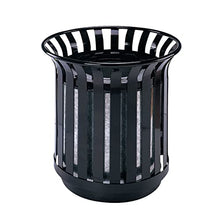 Load image into Gallery viewer, Outdoor Metal Slatted Trash Receptacle,Waste Receptacle,Commercial Trash Cans,Zone Round Garbage Bin,Square Hotel Street Patio Indoor Metal Standard Waste Receptacle